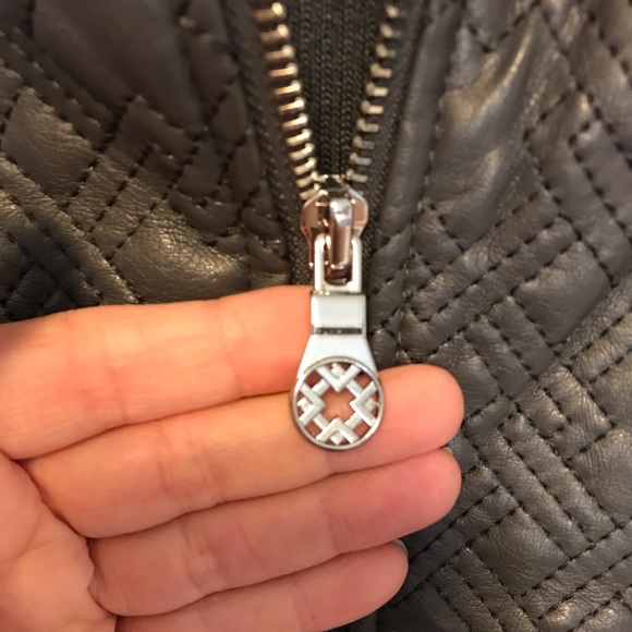 Gray Textured Sweater Moto-Style Jacket - Picture 4 of 10